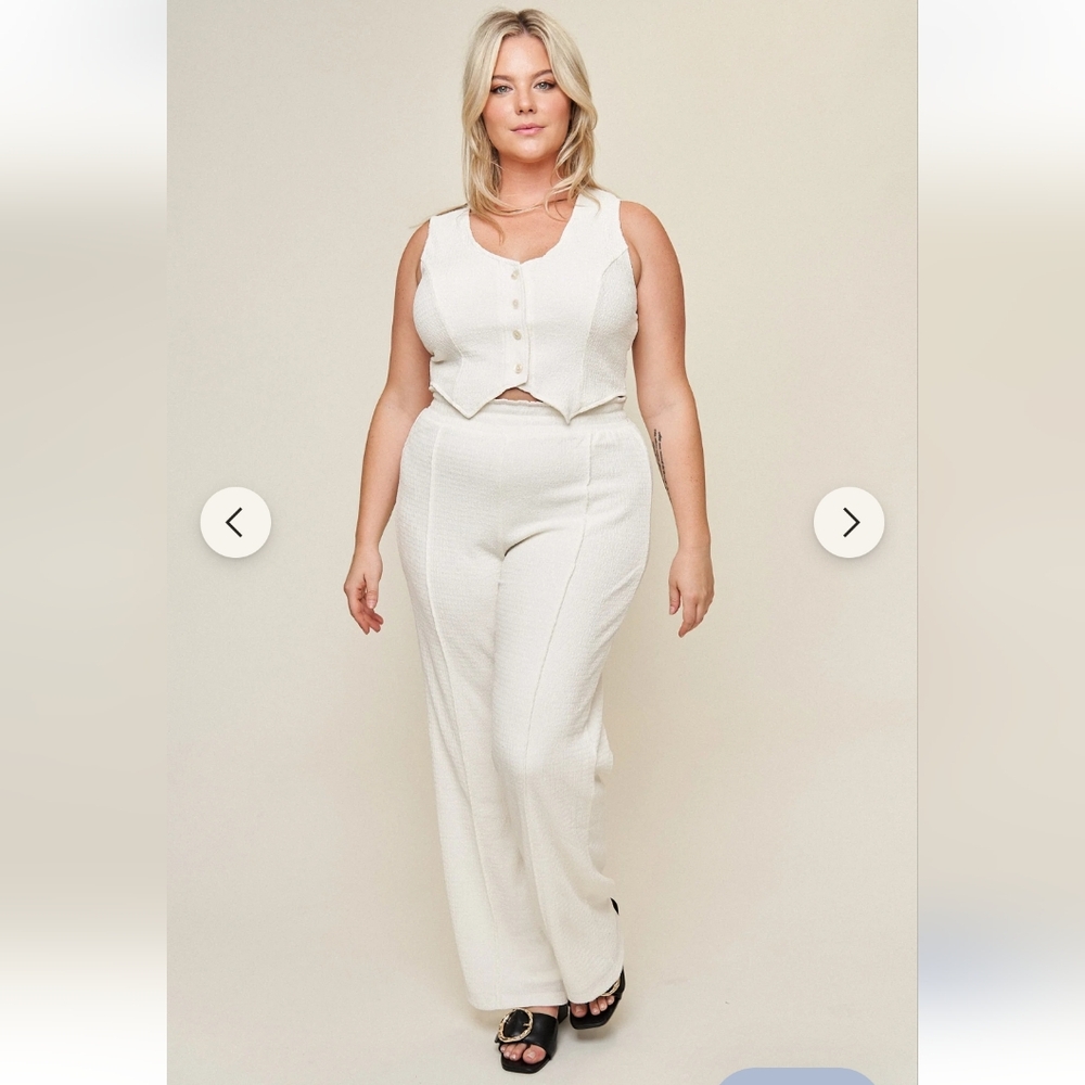 Cream What Lo Wants 'Erin' Pintuck Pants, NWT